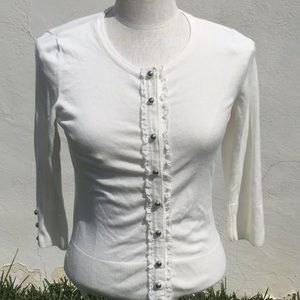 White House Black Market white cardigan size S